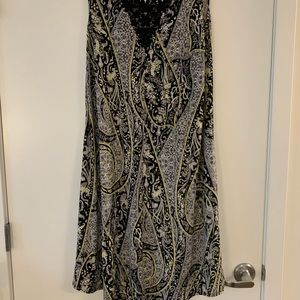 Black patterned Matte jersey dress, sz XL. EUC!